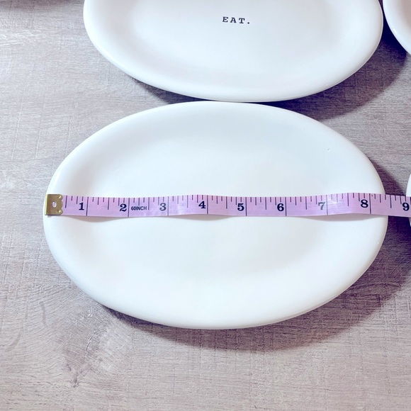 Rae Dunn “Eat” appetizer/snack plates, set of 5 - Picture 2 of 4